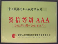 2012年AAA级企业资信等级